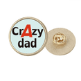 thumbnail image 1 of El mejor, el más loco, papá. Broche de oro metálico circular, 1 of 3