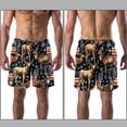thumbnail image 3 of luoweisi Men's Beach Shorts Quick Dry Swim Trunks with Mesh Lining American Flag and Animals S, 3 of 5