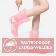 thumbnail image 3 of AUXDIQ Wellington Boots Women Mid-calf Wellies Waterproof Rain Boots Outdoor Garden Shoes, Pink, 6 US, 3 of 6