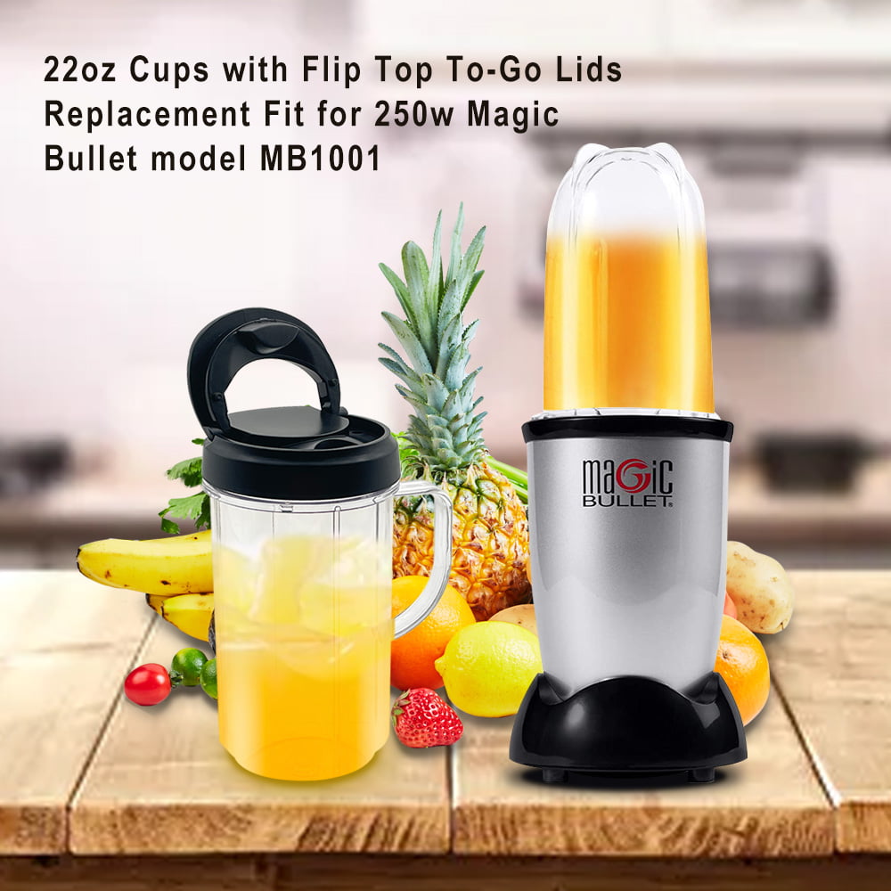 22OZ Blender Cups with Flip Top To-Go Lid Compatible with 250w MB1001 Magic  Bullet Mugs & Cups Blender Milk Juicer Mixer Accessories (2)