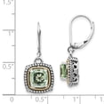 thumbnail image 3 of Shey Couture Sterling Silver with 14K Accent Antiqued Cushion Green Quartz Leverback Earrings QTC1487, 3 of 3