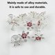 thumbnail image 3 of 4 piezas de adornos de apliques de diamantes de imitación de perlas de copo de nieve de cristal para botones, broches, manualidades, fabricación de joyas, diadema, vestido, decoración de pinza pa, 3 of 4