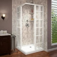 thumbnail image 2 of DreamLine French Corner 36 in. D x 36 in. W x 74 3/4 in. H Sliding Shower Enclosure in White and Corner Drain White Base Kit, 2 of 11