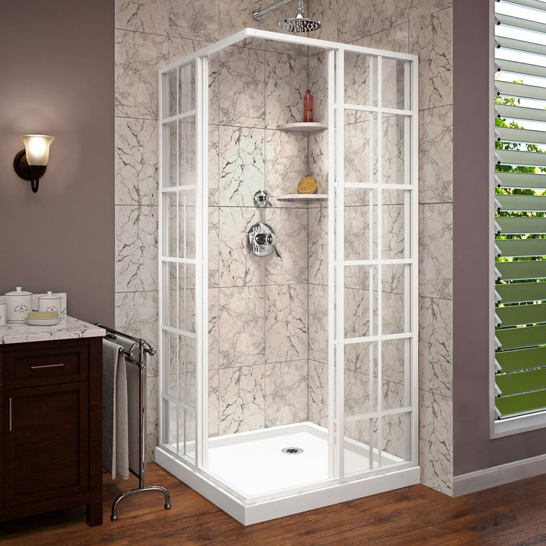 fcrb shower slide 28㎝ white DreamLine French Corner 36 in. D x 36 in. W x 74 3/4 in. H