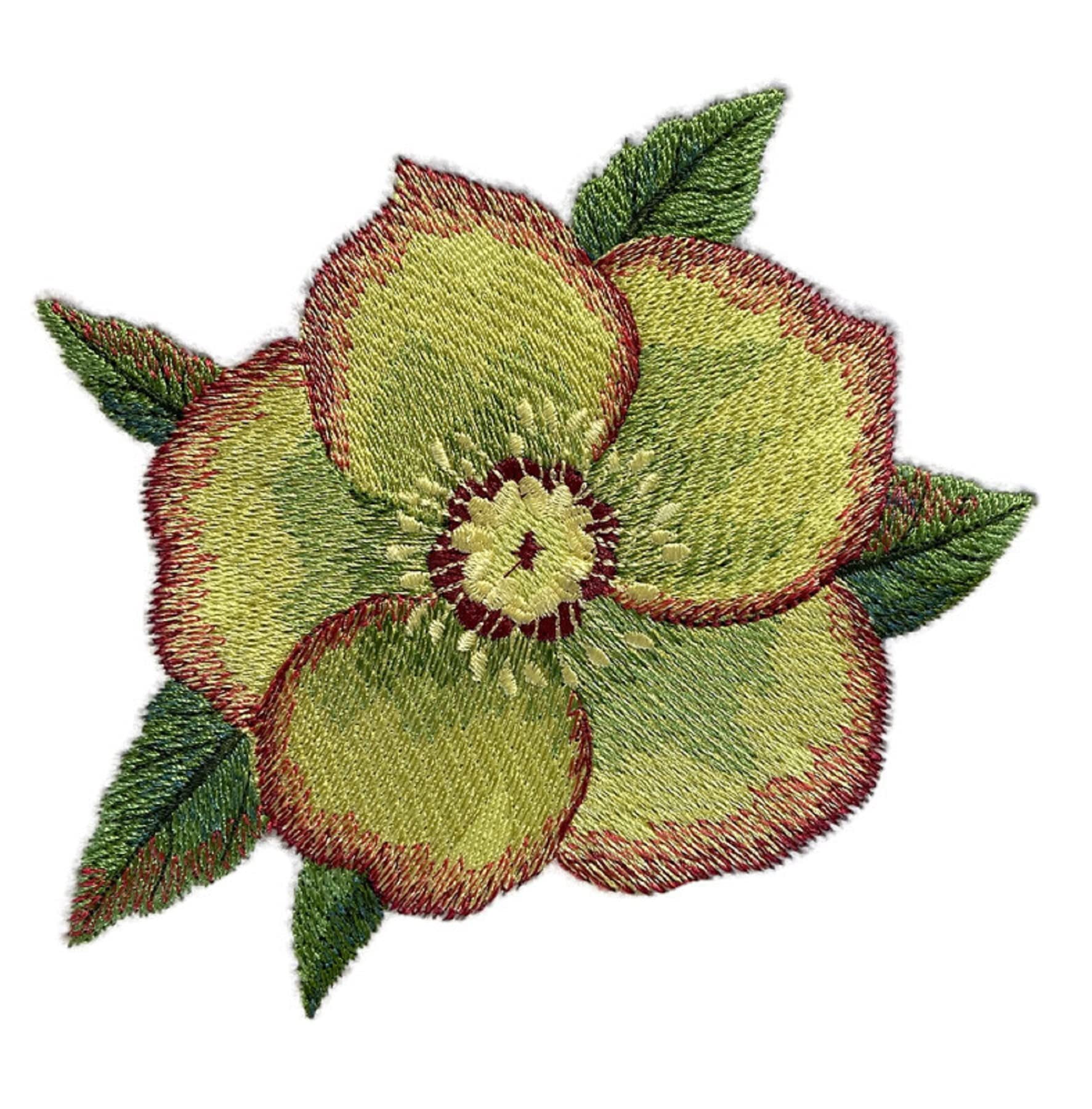 BeyondVision Custom and Unique Water Color Blooms and Butterflies [Watercolor Lenten Rose Bloom] Embroidered Iron on/Sew Patch (4.84" x 5.18") [Made in USA]