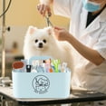thumbnail image 5 of Brabtod Minimalist Pet Cleaning Supply Caddy, Portable 4-Section Dog & Cat Grooming Organizer & Toy Storage Bin for Brushes, Combs & Pet Supplies- Blue, 5 of 7