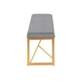 thumbnail image 7 of LumiSource Gold Steel, Grey Velvet Folia Metal Bench, 7 of 7