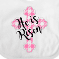 thumbnail image 4 of Inktastic He is Risen Pink Plaid Cross Boys or Girls Baby Bib, 4 of 4