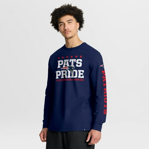 Men's Fanatics Navy New England Patriots Hometown Sweep Legacy Long Sleeve T-Shirt