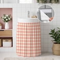 thumbnail image 4 of Buffalo Plaid Small Cabinet Curtains 10"W x 11"L, Farmhouse Orange Checkered Vintage Rustic Sink Skirt Dust-Proof Short Curtain for Bathroom Vanity Storage Cubby Desk, Self Adhesive Privacy Drapes, 4 of 9