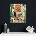 thumbnail image 5 of JEUXUS Zebra Lion Monkey on Animal on Toilet Funny Bathroom Wall Art, Canvas Tropical Boho Bathroom Jungle Animal Print, Art Decor, Paintings for bathroom restroom toilet washroom home, 5 of 5
