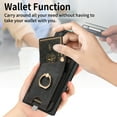 thumbnail image 5 of ELEHOLD Back Wallet Case for Samsung Galaxy S21 Ultra Premium PU Leather Credit Card Slots Strong Magnetic Compatible with Magnetic Car Mount Holder Finger Ring Holder Stand Drop Protection Case,black, 5 of 8