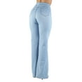 thumbnail image 6 of Fashion2Love Women's Juniors Bell Bottom High Waist Flared Stretch Jeans, 6 of 11