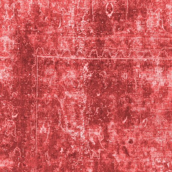 Ahgly Company Indoor Square Abstract Red Modern Area Rugs, 8' Square