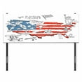 thumbnail image 3 of American Headboard, USA Flag Hand Drawn All States Cultural Heritage Howdy Texas Cowboy Themed, Upholstered Decorative Metal Bed Headboard with Memory Foam, Full Size, White Blue Red, by Ambesonne, 3 of 4