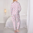 thumbnail image 3 of KLL Checkerboard With Snowflake Print Women's Long Sleeve Pajamas with Pants Sleepwear Loungewear 2 Set-X-Large, 3 of 8