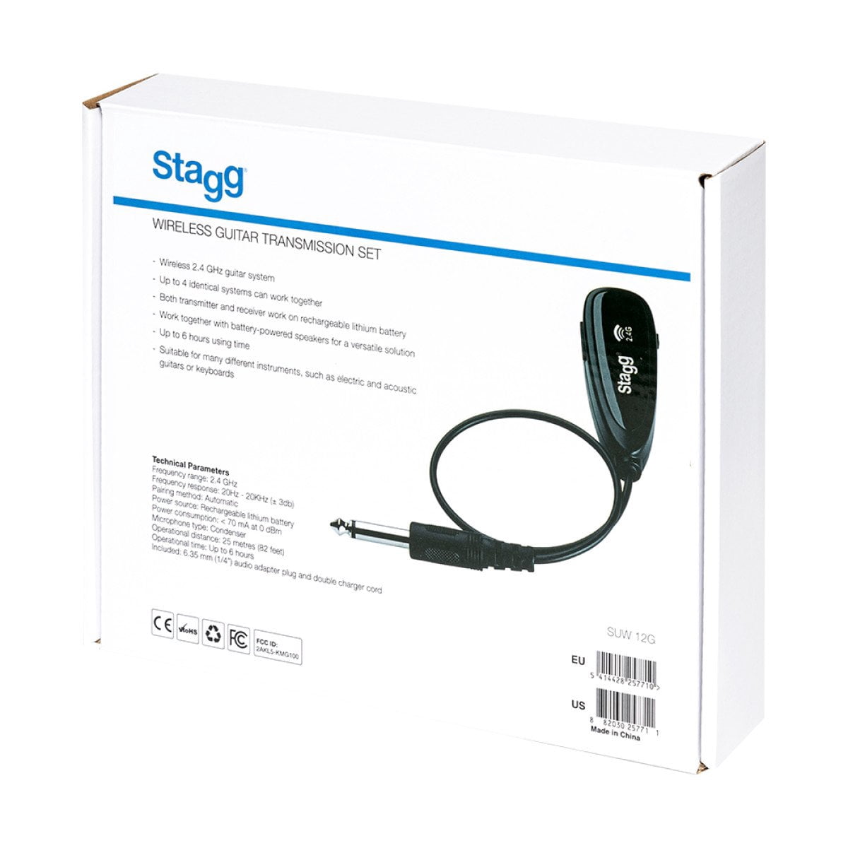 Stagg Wireless Guitar Transmission Set with Transmitter & Receiver - SUW 12G