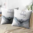thumbnail image 3 of LALILO Throw Pillow Covers Beautiful Watercolor Flying Snowy Owl Cushion Cover 18" x 18", 2 Pack, 3 of 6