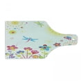 thumbnail image 1 of Dragonfly Cutting Board, Summer Themed Floral Backdrop with Sun Rays Colorful Dandelions Happiness Graphic, Tempered Glass Cutting and Serving Board, Wine Bottle Shape, Multicolor, by Ambesonne, 1 of 1