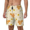 thumbnail image 2 of Uemuo Squirrel And Leaves Pattern Mens Swim Trunks Quick Dry Board Shorts with Mesh Lining, Stretch Beach Shorts Quick Dry No-Chafing Board Shorts-, 2 of 9
