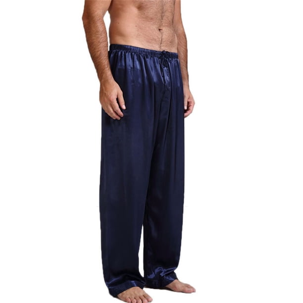 Txlixc Ropa de cama para hombres, larga base de pijama suelta de color sólido, cinturón de tensión Txlixc moda