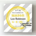 thumbnail image 1 of Personalized Canvas Birth Announcement Nursery Decor Gift, Airplane Design, Custom Name, Date, Weight & Length, Unique Boys & Girls Baby Shower Wall Art Presents, Color Yellow # 1, Size - 16x16, 1 of 5