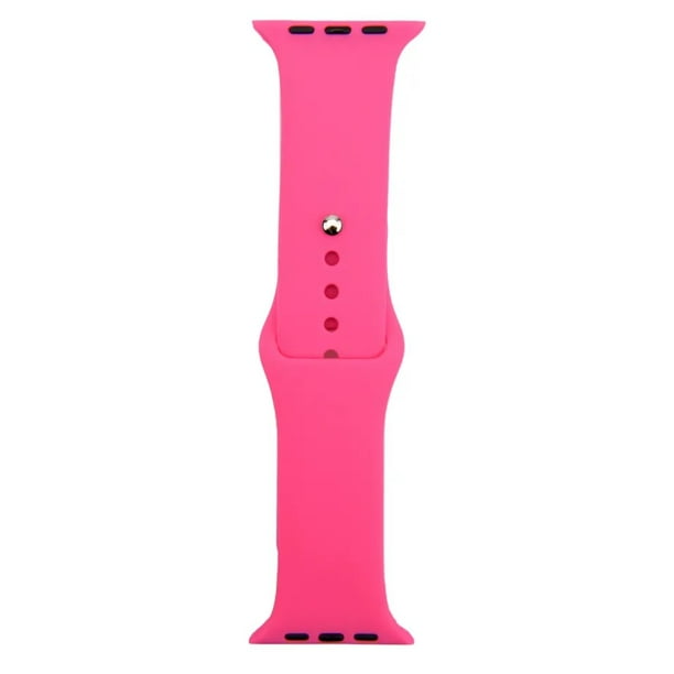 Correa silicona clasica para appletwatch 42/44mm L color rosa fuerte compatible con todas las series 8 7 6 SE 5 4 3 2 1 Ultra