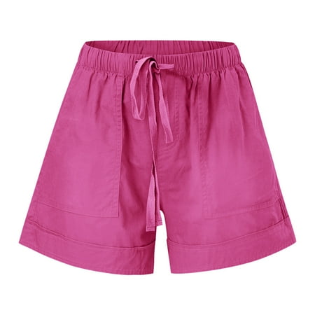 Pntutb Womens Short,Women's Comfy Drawstring Splice Casual Elastic Waist Loose Shorts Pants