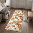 thumbnail image 3 of Hallway Runner Rug 2'x6', Pumpkins Fall Kitchen Runner Rugs Non-Slip Carpet Mats, Thanksgiving Butterfly Leaves Berry Bedside Rugs Runners Washable Floor Carpet for Bathroom Laundry Room, 3 of 8