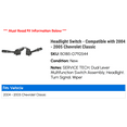 thumbnail image 2 of Headlight Switch - Compatible with 2004 - 2005 Chevy Classic, 2 of 2