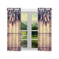 thumbnail image 2 of MYPOP Christmas Santa Window Curtain Kitchen Curtain 26x39 inches (Two Pieces), 2 of 3