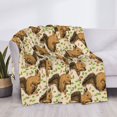 thumbnail image 3 of Fotbe Retro Squirrel Manta de Franela con Estampado, Manta Ultrasuave para Cama, Sofá, Auto, Hipoalergénica y Antibolitas-50"x40", 3 of 6