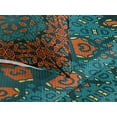 thumbnail image 3 of Ambesonne Psychedelic Quilted Coverlet 3 Pcs, Floral Boho Hippie, King Size, Teal Orange, 3 of 4