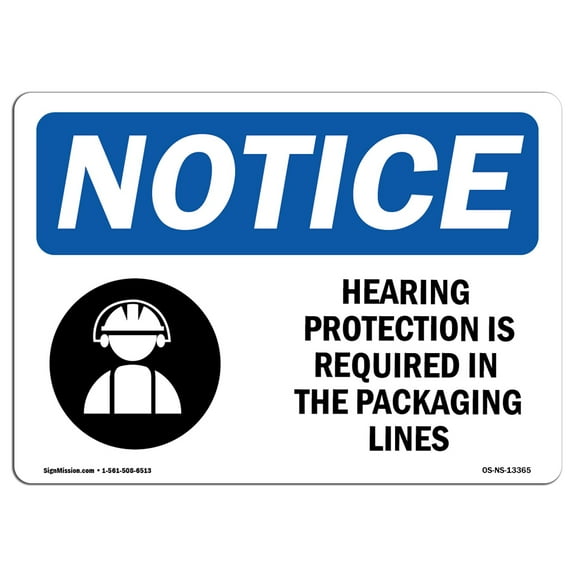 OSHA Notice Sign - Hearing Protection Is Required | Aluminum Sign | Protect Your Business, Construction Site, Warehouse & Shop Area | Made in the USA