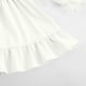 thumbnail image 4 of Vestido de niña de manga larga con cuello redondo, color liso, cuello alto, manga larga, dobladillo con volantes, vestido grande para niña, vestido de poliéster para niña, 4 of 6