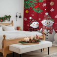 thumbnail image 4 of Christmas Snowman Sheer Curtains 84 Inches Long, Red Xmas Pine Branch Snowflake Red Birds Light Filtering Window Curtains for Living Room, Rod Pocket Voile Sheer Curtain Drapes, 52"Wx84"L, 2 Panels, 4 of 9