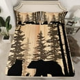 thumbnail image 2 of Manfei Rustic Bear Print Bed Sheets for Adult, Jungle Wildlife King Sheets, Farmhouse Lodge Cabin Sheet Set, Lightweight Room Decor, 4pcs, 2 of 7