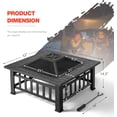thumbnail image 2 of 32" Heavy Duty Fire Pit Table with with Metal Fireplaces for Outdoor Heating, Entertaining and Picnic, Camping Fire Pit Table with Spark Screen Lid, 2 of 9