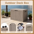 thumbnail image 4 of fazzn 45 Gallon Resin Deck Box Outdoor Indoor Waterproof Storage Box for Patio Furniture Pool Accessories Storage for Cushion Garden Tools (Brown), 4 of 7