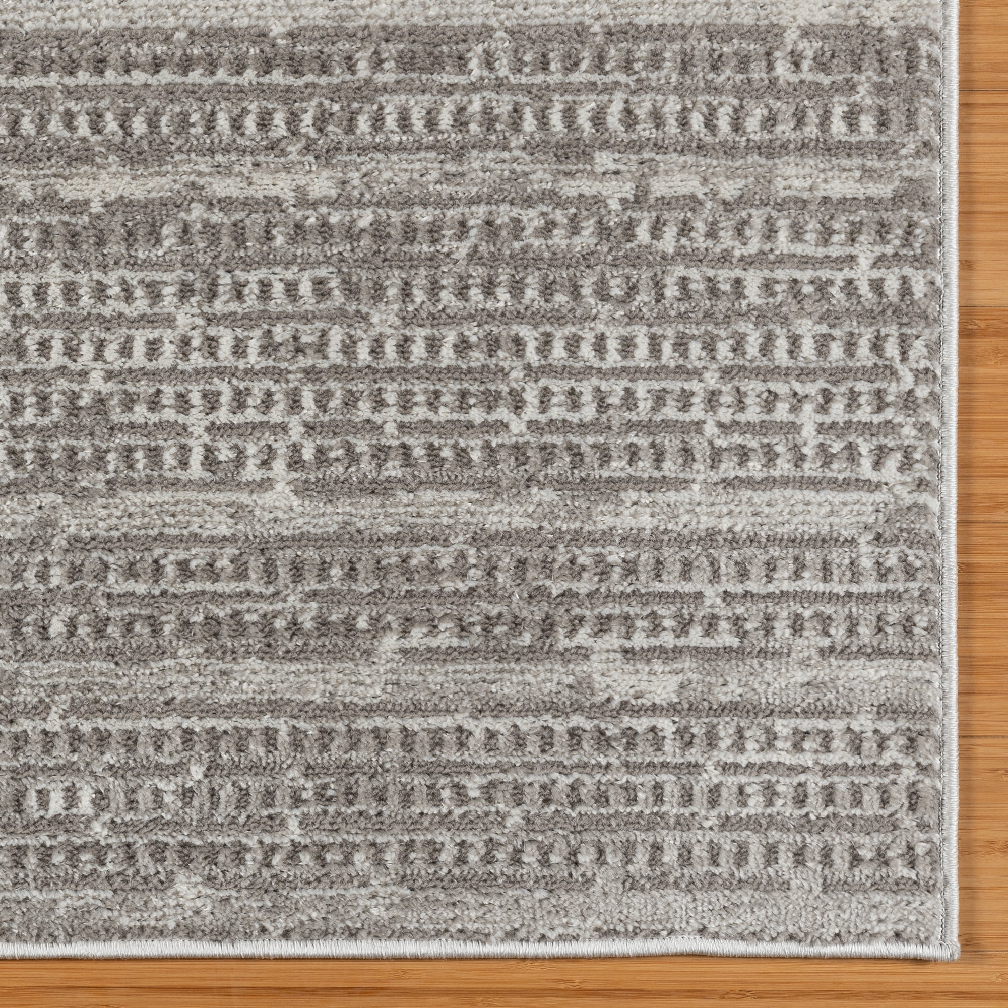 Gertmenian Missha Dario Modern/Contemporary Striped Dark Gray Indoor Area Rug, 2x6 Runner