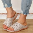 thumbnail image 4 of Womens Casual Slide Sandals Open Toe Platform Sandals Non Slip Breathable Fashion Summer Shoes, 4 of 9