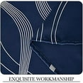thumbnail image 5 of Blackout Curtain Panels 84 inches Long, Window Treatment Foil Printed Wave Lines Thermal Insulated Grommet Blackout Drapes for Living Room/Office/Guest Room(Navy, 1 Pair, 42 inches Wide), 5 of 9