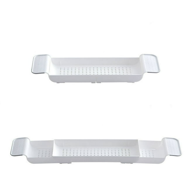 Bathtub Tray Expandable Drain Bathtub Shelf Multifunctional Bathtub Storage Rack Detachable Adjustable Bathtub Rack Plastic Bathtub Tray for Towel Book Wine Phone