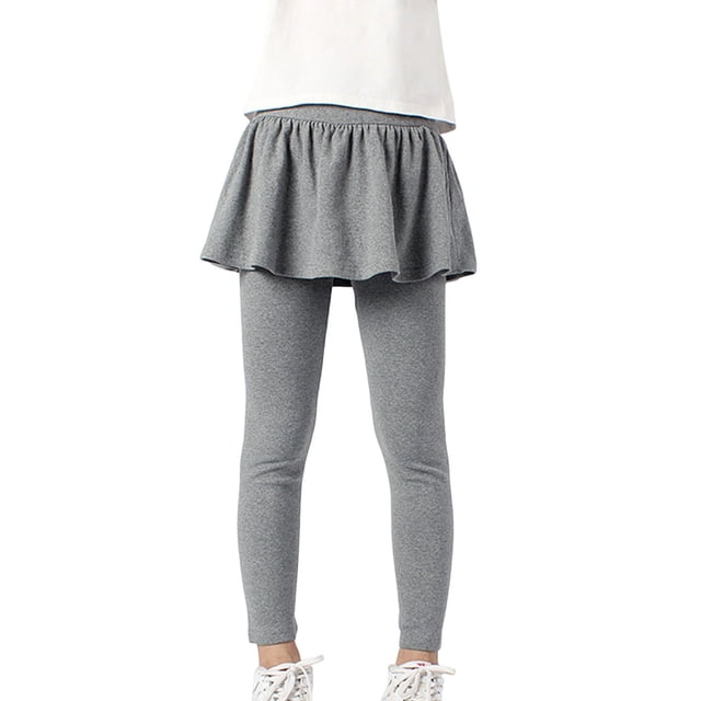 Odeerbi 4-13 Años Niñas Leggings Con Falda Tutu Pantalones Verano Color Sólido Faldas Pantalones