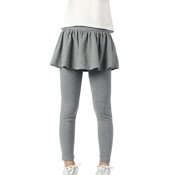 Odeerbi 4-13 Años Niñas Leggings Con Falda Tutu Pantalones Verano Color Sólido Faldas Pantalones