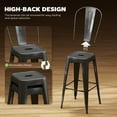 thumbnail image 4 of HOMCOM 24" Set of 4 Bar Stools Industrial Removable Back Metal Frame Black, 4 of 10