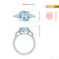 thumbnail image 5 of ANGARA Natural Cushion 2.7 ct Aquamarine & Diamond 3 Stone Engagement Ring in 925 Sterling Silver for Women (Size-9mm) | March Birthstone, Anniversary Jewelry Gift for Women | Natural Aquamarine Ring, 5 of 9