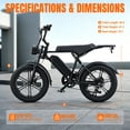 thumbnail image 5 of Arshin 20“Fat Tire Electric Bike for Adults,Off-Road Ebike,1500W Peak Motor,28 MPH Max Speed,7-Speed,48V 15Ah Battery,UL2849 Certified,Ages 16+ (Black), 5 of 12