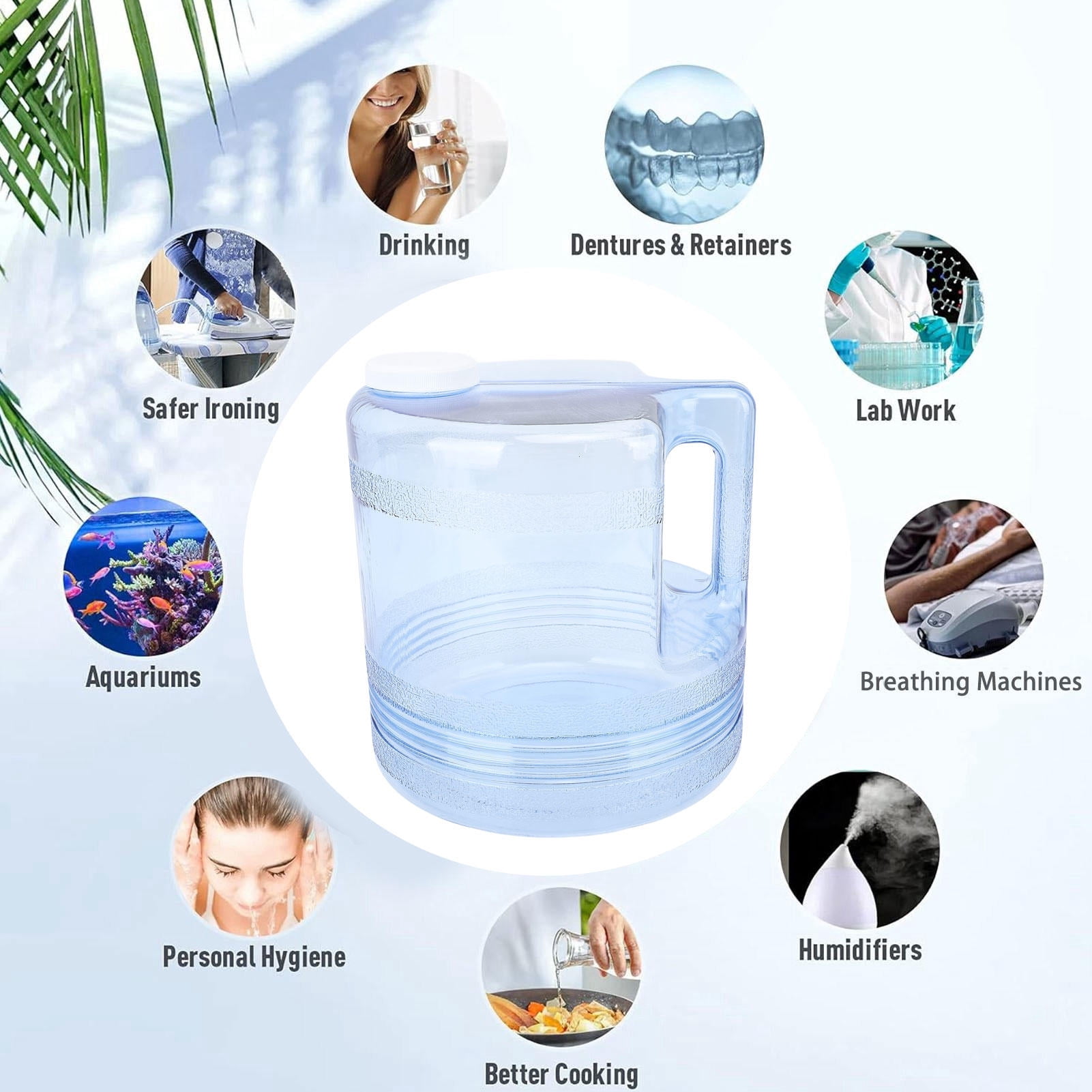 Rupoun 4L Water Distiller Collector – High‑Capacity, Durable PP Container for Home, Dental & Cosmetic Use, Fits Most Countertop Distillers
