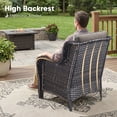 thumbnail image 4 of PARKWELL Outdoor Patio Wicker Furniture Set - 5 Piece Sectional Sofa Set with 3-Seat Sofa,2 Chairs and 2 Ottomans,Brown Wicker and Gray Cushion, 4 of 8